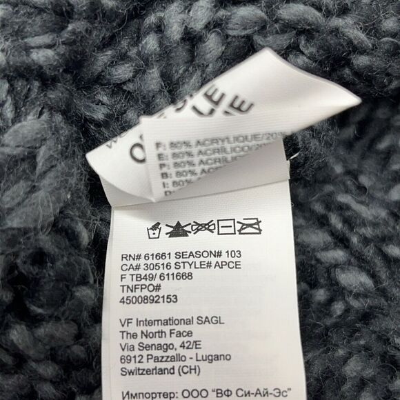 The North Face Women's OS Peruvian Cable Wool Blend Beanie Hat Ski Snow Black - Picture 5 of 8